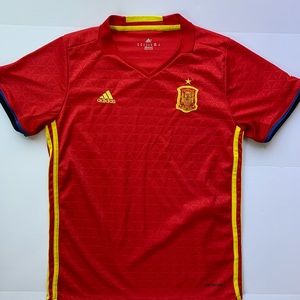 Men’s small adidas Spain soccer Jersey 2016